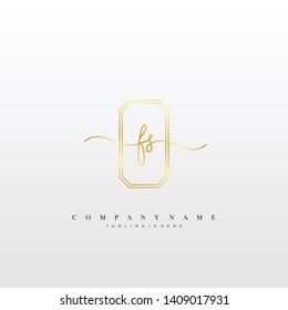 FS initial handwriting logo template vector
