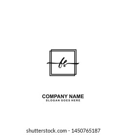 FS Initial handwriting logo template vector