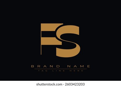 FS initial letter logo design. Letter F and S luxury alphabet letter logo icon template