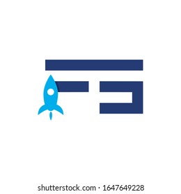 FS initial letter with rocket design logo, elements, icons, symbols, abstract, shapes. Creative inspiration idea with flat style for business company, template collection, marketing promotions.