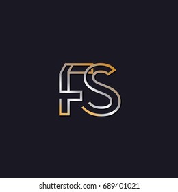 FS initial letters elegant logo golden silver black background