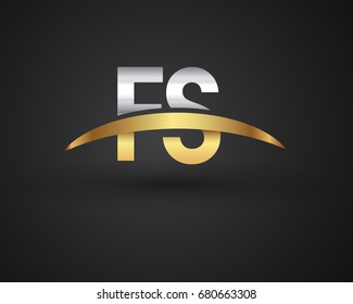 Fs Initial Logo Company Name Colored Stock Vector (Royalty Free ...