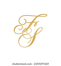 FS initial logo design vector stock