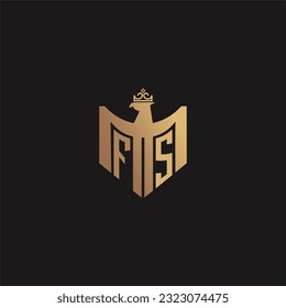 FS initial monogram logo for eagle  crown image vector design