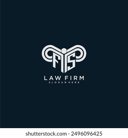 FS initial monogram logo lawfirm with pillar design