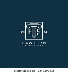 FS initial monogram logo for lawfirm with pillar design in creative square