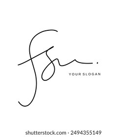 Fs Initial signature logo vector design