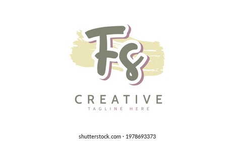 FS Initials, handwriting logo vector