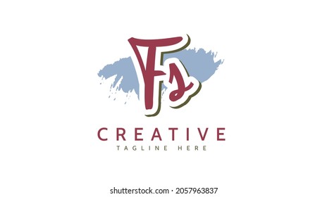 Fs Initials, handwriting logo vector
