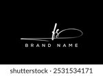 FS letter beauty handwriting vector logo. 