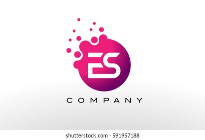 FS Letter Dots Logo Design with Creative Trendy Bubbles and Purple Magenta Colors.