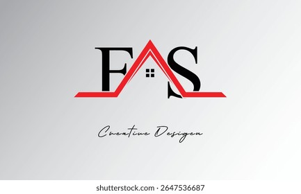 FS Letter House Logo – Creative Real Estate Monogram with Roof Icon and Home Shape for Property, Architecture and Modern Branding
