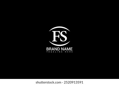 FS letter logo creative design. FS unique design. FS letter logo design on black background.