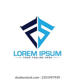 Diseño del logotipo de la carta FS Diseño del logotipo creativo
