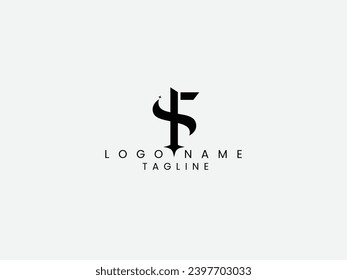 Design des FS-Briefes-Logos. Fs Logo. SF-Brief. S Logo. Letterdesign. Premium und kreatives Design. Schriftart. Skript. Handschriftlich. Schwarz-Weiß