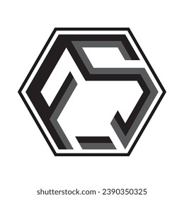 logotipo de carta FS, diseño de plantilla de icono de símbolo