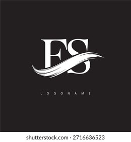 FS Letter Monogram Logo with Brush Stroke for Modern Brand Identity