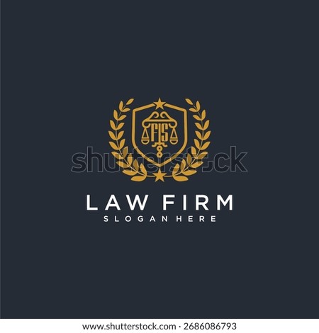FS letter monogram logo for lawfirm with pillar and leaf image design