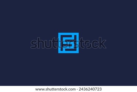 fs letter with square logo icon design vector design template inspiration