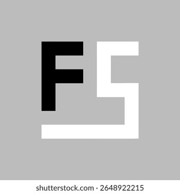 LOGOTIPO QUADRADO DE VETORES DE LETRA FS
