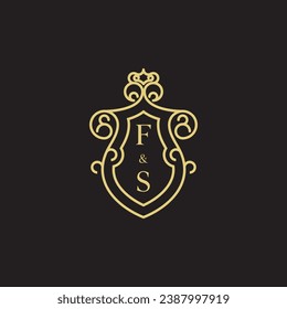 FS line vintage initial logo in high quality professional design that will print well across any print media