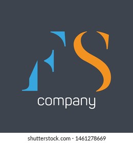 FS logo. Company logo design. Monogram. Letters F and S.