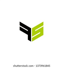 FS Logo Letter Initial With Black and Light Green Colors