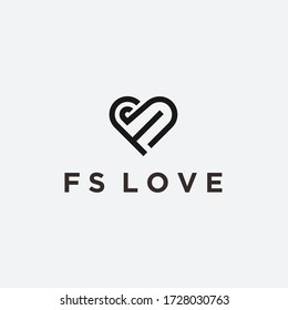 FS Logo Love. Love Vector