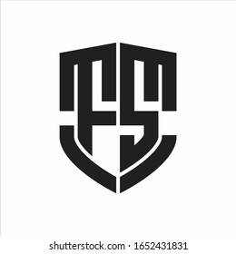 FS Logo monogram with emblem shield shape design isolated on white background