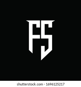 FS logo monogram with emblem shield style design template