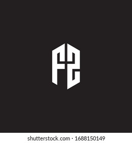 FS Logo monogram with hexagon shape style design template isolated on black background