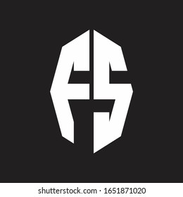 FS Logo monogram with octagonal ribbon style design template