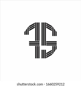 Estilo de esquema de monograma del logotipo FS aislado en fondo blanco