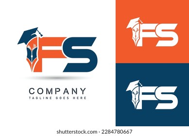 Fs minimal education academy logo design concept