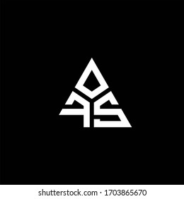 FS monogram logo with 3 pieces shape isolated on triangle design template