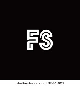 logotipo de monograma FS con plantilla de diseño de línea abstracta