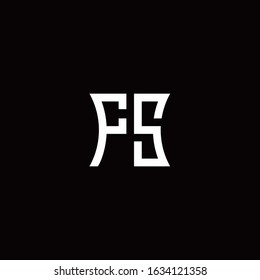 FS monogram logo with curved side style design template