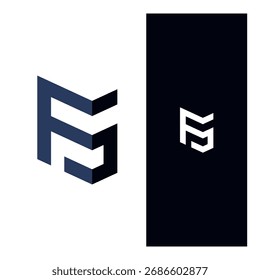 FS monogram logo minimalist cube letter F and S geometric