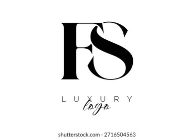 Logotipo de la tipografía del monograma de la letra de FS Serif para la identidad elegante de la marca de Premium