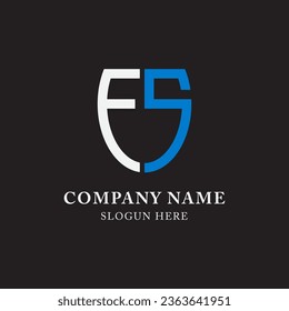 FS SF ES SE abstract monogram initial letter logo design template.