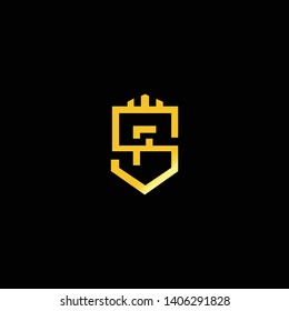 FS SF Home Logo design. Real estate business logo in black background