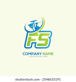 FS or SF Letter Local Cleaning vector logo. Cleaning service logo vector