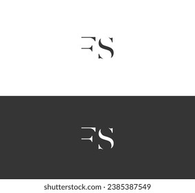 FS, SF letter logo design template elements. Modern abstract digital alphabet letter logo.