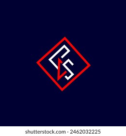 FS Square Framed Letter Logo Design Vector