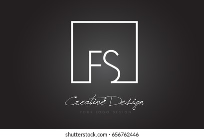 FS Square Framed Letter Logo Design Vector with Black and White Colors.