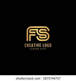 FS Striped Combination Logo design. Typography for Company and Business Logo.