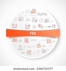 fsa flexible spending account concept with icon concept with round or circle shape for badge