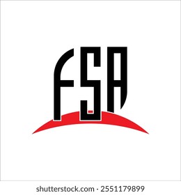 FSA letter logo design with white background in illustrator, vector logo modern alphabet font