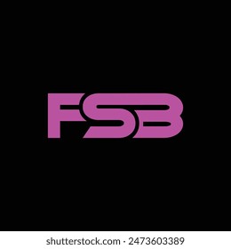 FSB letter logo design on black background