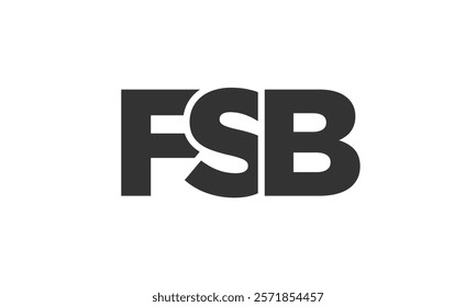 FSB logo design template with strong and modern bold text. Initial based vector logotype featuring simple and minimal typography. Trendy company identity ideal for businesses brand presence.